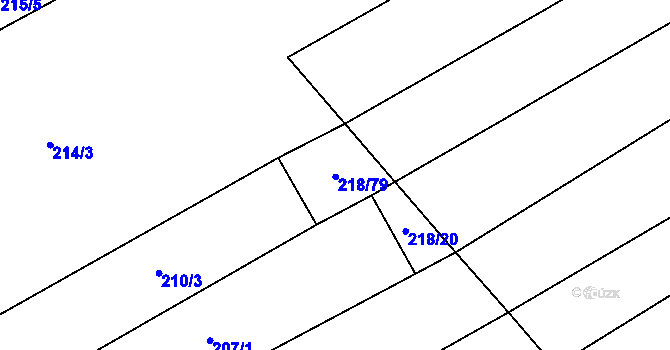 Parcela st. 218/19 v KÚ Mistřice I, Katastrální mapa