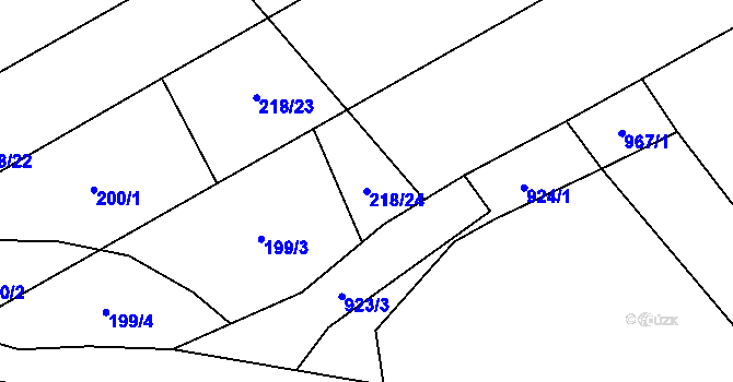 Parcela st. 218/24 v KÚ Mistřice I, Katastrální mapa