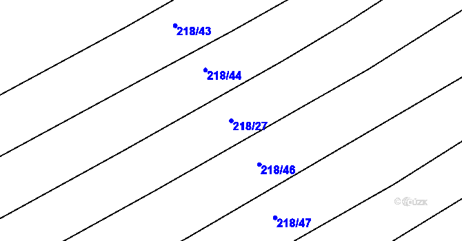 Parcela st. 218/27 v KÚ Mistřice I, Katastrální mapa