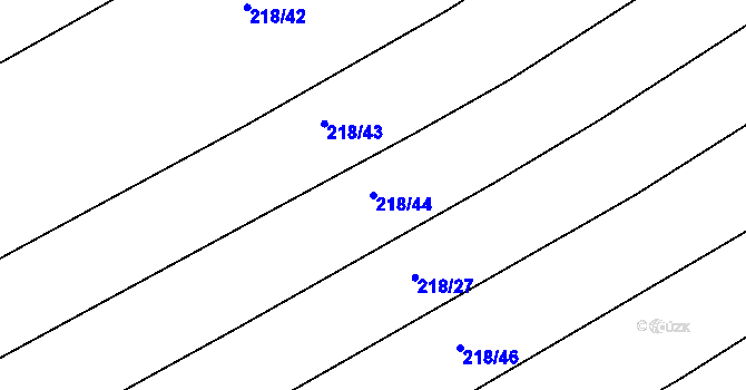 Parcela st. 218/44 v KÚ Mistřice I, Katastrální mapa