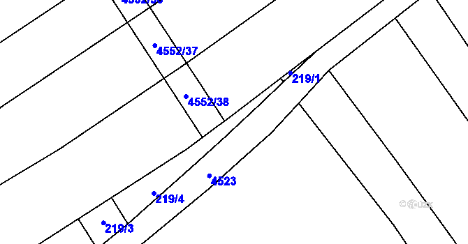 Parcela st. 219/6 v KÚ Mistřice I, Katastrální mapa