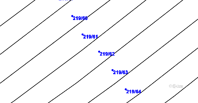 Parcela st. 219/62 v KÚ Mistřice I, Katastrální mapa