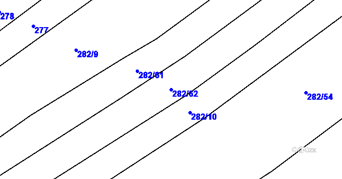 Parcela st. 282/62 v KÚ Mistřice I, Katastrální mapa