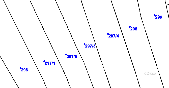 Parcela st. 297/3 v KÚ Mistřice I, Katastrální mapa