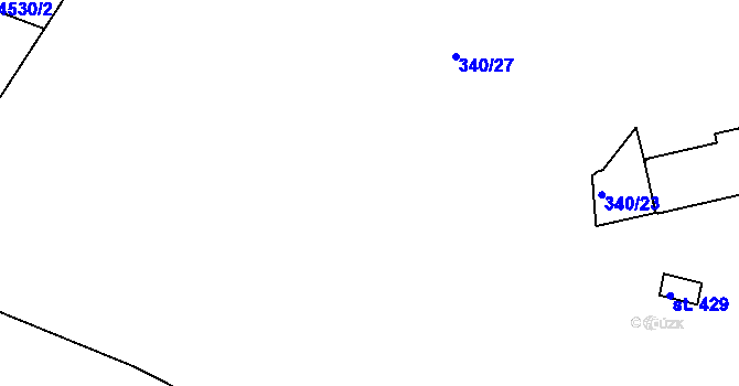 Parcela st. 340/25 v KÚ Mistřice I, Katastrální mapa