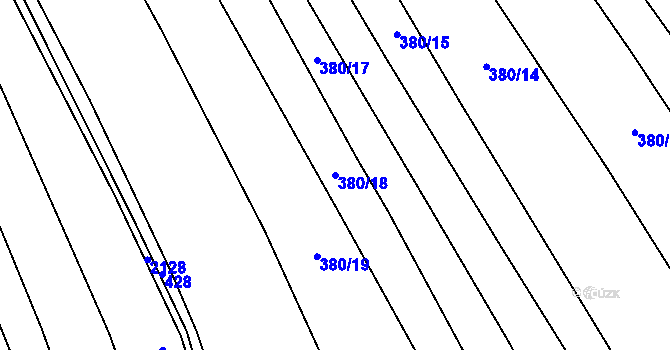 Parcela st. 380/18 v KÚ Mistřice I, Katastrální mapa