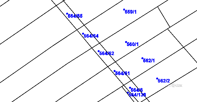 Parcela st. 564/62 v KÚ Mistřice I, Katastrální mapa