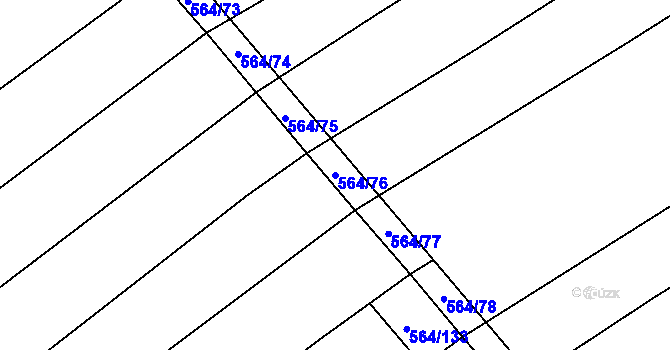 Parcela st. 564/76 v KÚ Mistřice I, Katastrální mapa