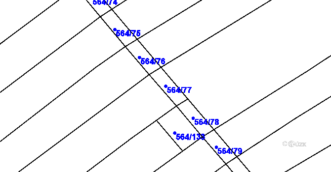 Parcela st. 564/77 v KÚ Mistřice I, Katastrální mapa
