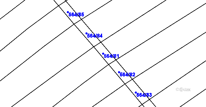 Parcela st. 564/81 v KÚ Mistřice I, Katastrální mapa
