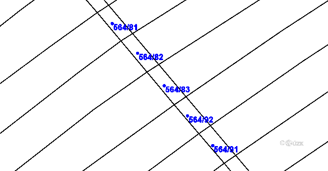 Parcela st. 564/83 v KÚ Mistřice I, Katastrální mapa