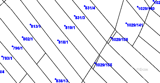 Parcela st. 838/10 v KÚ Mistřice I, Katastrální mapa