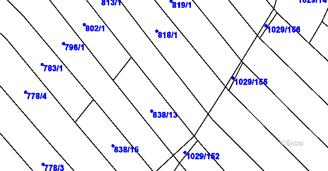 Parcela st. 838/12 v KÚ Mistřice I, Katastrální mapa