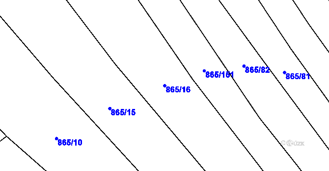 Parcela st. 865/16 v KÚ Mistřice I, Katastrální mapa