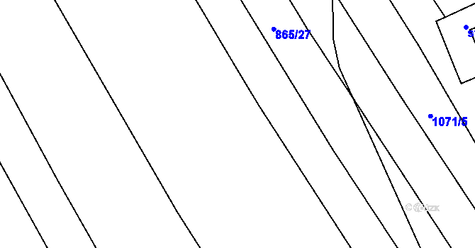 Parcela st. 865/25 v KÚ Mistřice I, Katastrální mapa