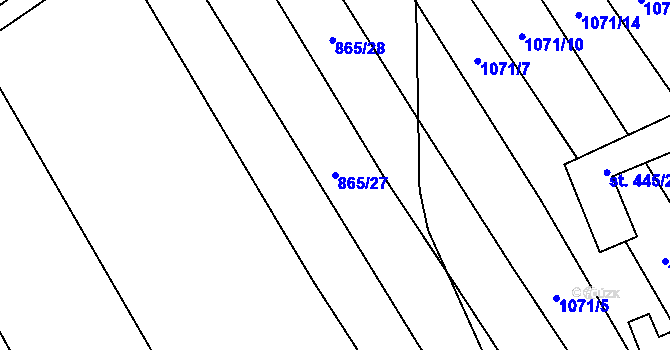 Parcela st. 865/27 v KÚ Mistřice I, Katastrální mapa