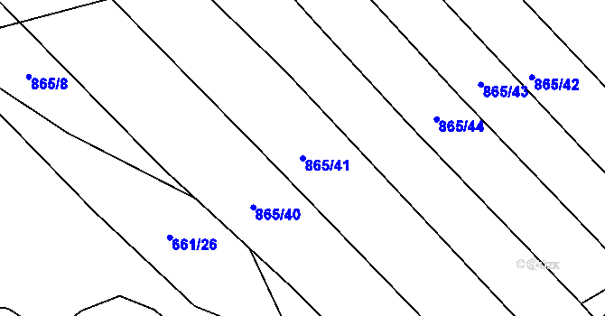 Parcela st. 865/41 v KÚ Mistřice I, Katastrální mapa