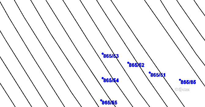 Parcela st. 865/53 v KÚ Mistřice I, Katastrální mapa