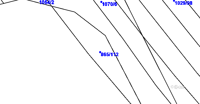 Parcela st. 865/112 v KÚ Mistřice I, Katastrální mapa