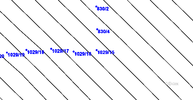 Parcela st. 1029/15 v KÚ Mistřice I, Katastrální mapa