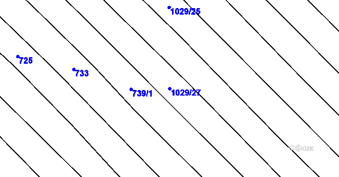Parcela st. 1029/27 v KÚ Mistřice I, Katastrální mapa