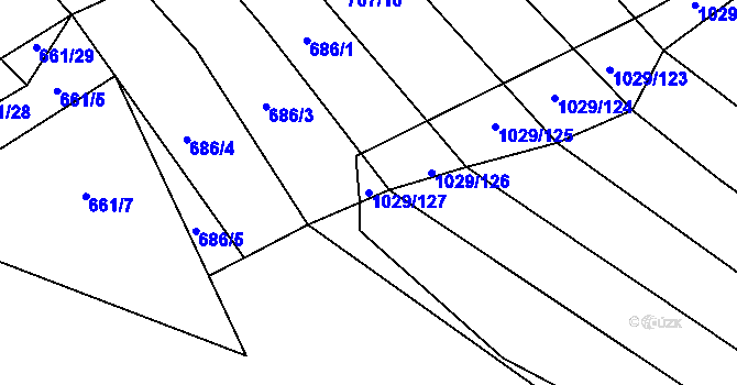 Parcela st. 1029/127 v KÚ Mistřice I, Katastrální mapa