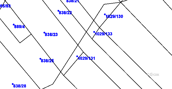 Parcela st. 1029/132 v KÚ Mistřice I, Katastrální mapa
