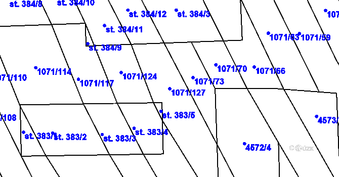 Parcela st. 1071/127 v KÚ Mistřice I, Katastrální mapa