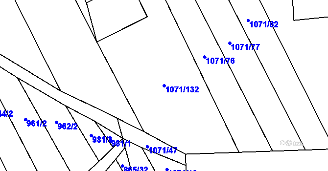 Parcela st. 1071/132 v KÚ Mistřice I, Katastrální mapa