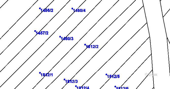 Parcela st. 1812/2 v KÚ Mistřice I, Katastrální mapa