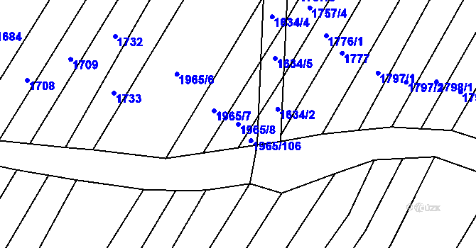 Parcela st. 1965/8 v KÚ Mistřice I, Katastrální mapa