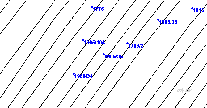 Parcela st. 1965/35 v KÚ Mistřice I, Katastrální mapa
