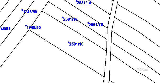 Parcela st. 2581/17 v KÚ Mistřice I, Katastrální mapa