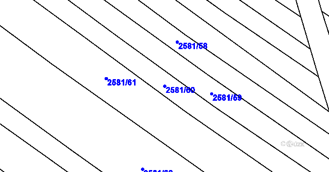 Parcela st. 2581/60 v KÚ Mistřice I, Katastrální mapa