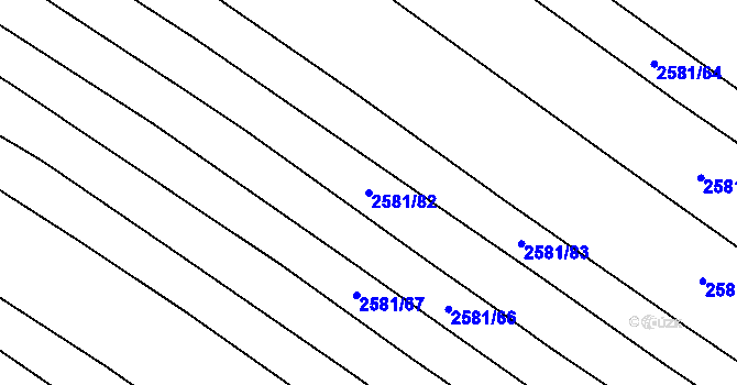 Parcela st. 2581/82 v KÚ Mistřice I, Katastrální mapa