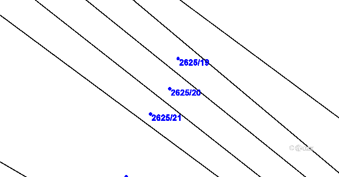 Parcela st. 2625/20 v KÚ Mistřice I, Katastrální mapa