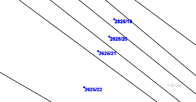 Parcela st. 2625/21 v KÚ Mistřice I, Katastrální mapa