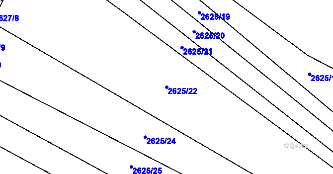 Parcela st. 2625/22 v KÚ Mistřice I, Katastrální mapa