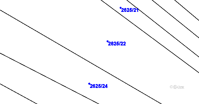 Parcela st. 2625/23 v KÚ Mistřice I, Katastrální mapa