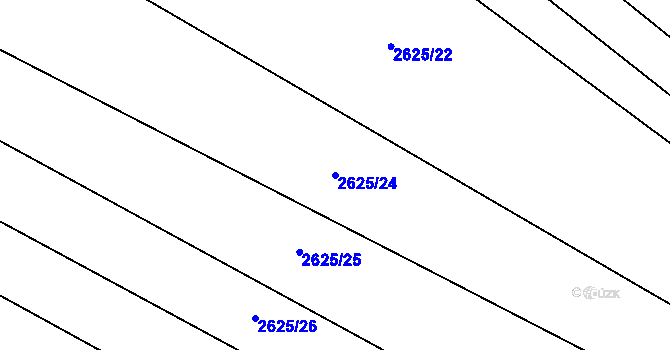 Parcela st. 2625/24 v KÚ Mistřice I, Katastrální mapa