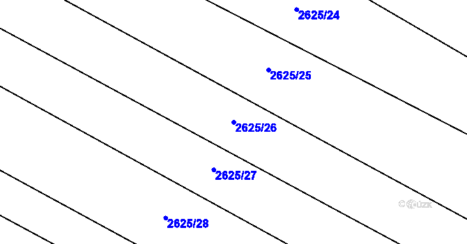 Parcela st. 2625/26 v KÚ Mistřice I, Katastrální mapa