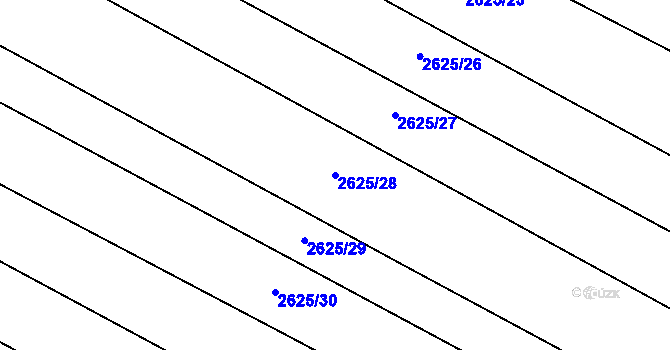 Parcela st. 2625/28 v KÚ Mistřice I, Katastrální mapa