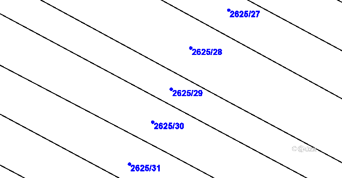 Parcela st. 2625/29 v KÚ Mistřice I, Katastrální mapa
