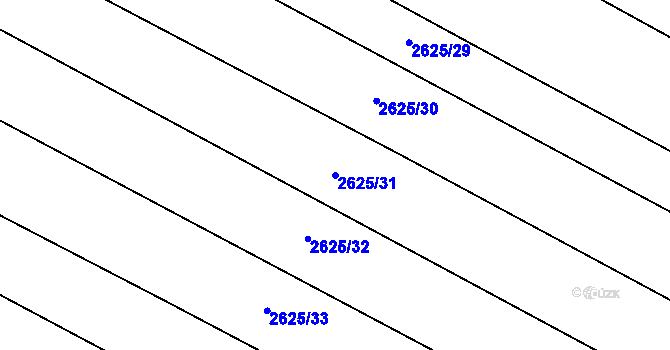 Parcela st. 2625/31 v KÚ Mistřice I, Katastrální mapa