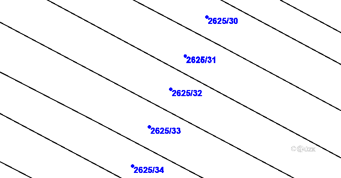 Parcela st. 2625/32 v KÚ Mistřice I, Katastrální mapa