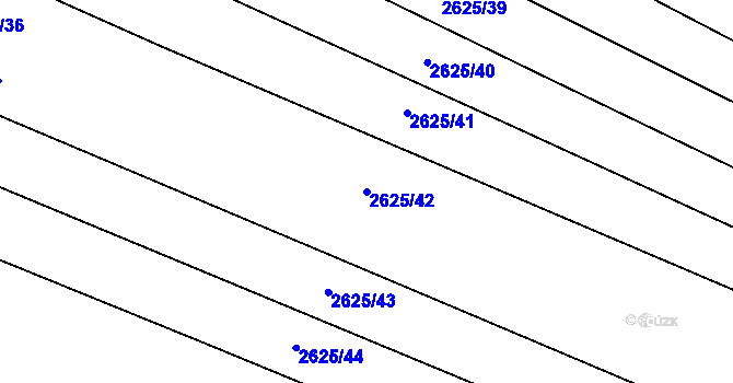 Parcela st. 2625/42 v KÚ Mistřice I, Katastrální mapa