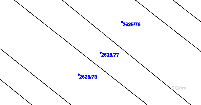 Parcela st. 2625/77 v KÚ Mistřice I, Katastrální mapa