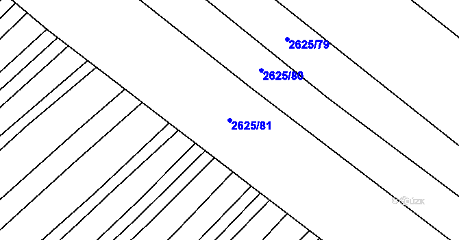 Parcela st. 2625/81 v KÚ Mistřice I, Katastrální mapa