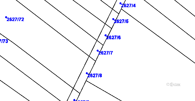 Parcela st. 2627/7 v KÚ Mistřice I, Katastrální mapa