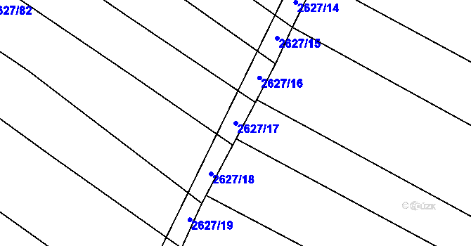 Parcela st. 2627/17 v KÚ Mistřice I, Katastrální mapa